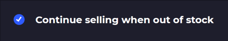 backorder item setting