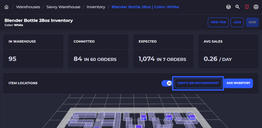 create bin replenishment rule