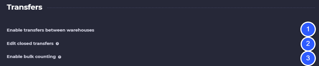 transfer and cross docking settings in skusavvy