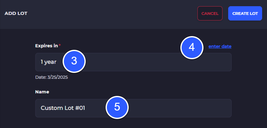 add a custom lot number to shopify items in skusavvy