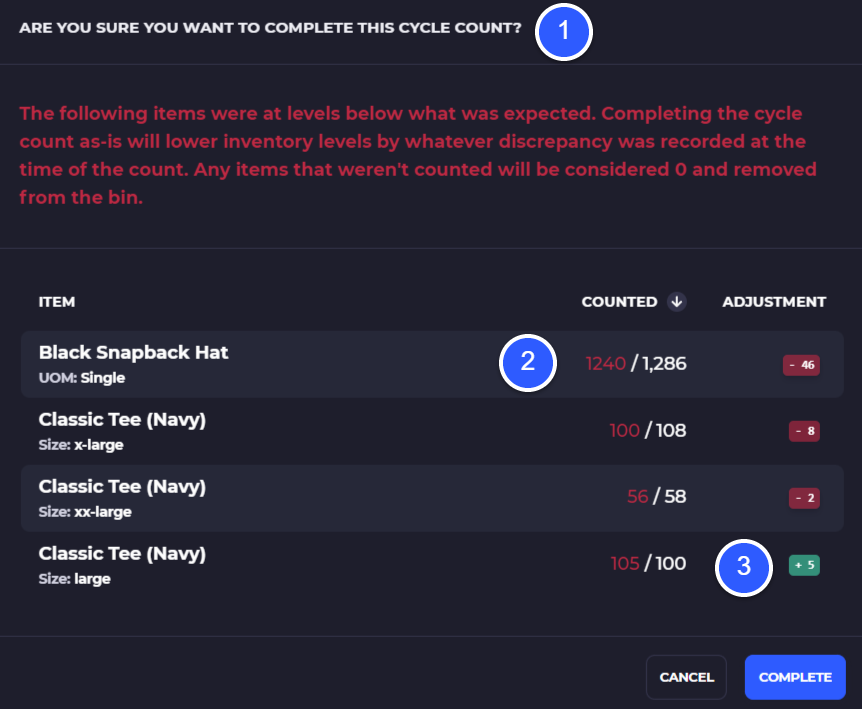 complete a cycle count in skusavvy