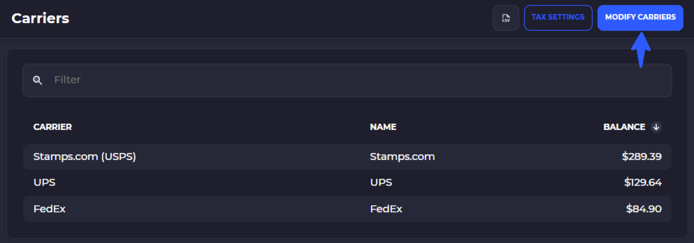 add carrier accounts to SKUSavvy