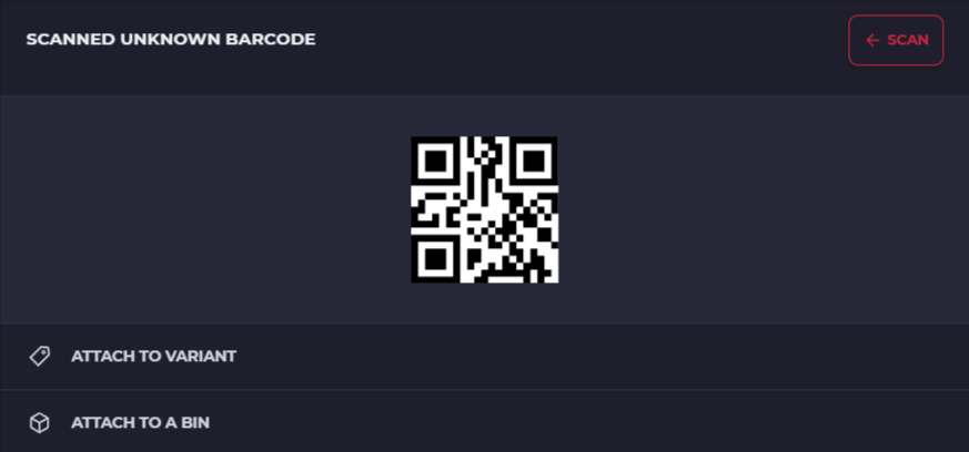 scanned unknown barcode