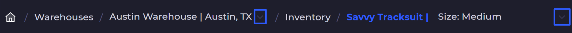 skusavvy breadcrumb navigation