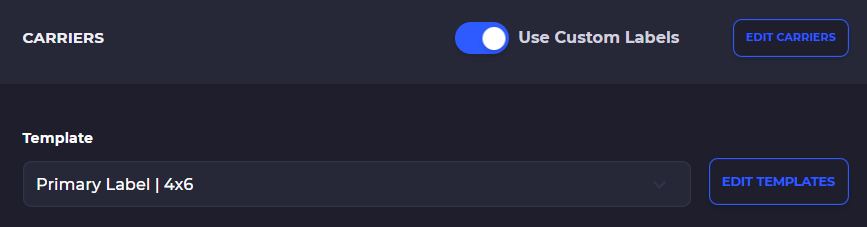 turn on custom shipping labels within skusavvy