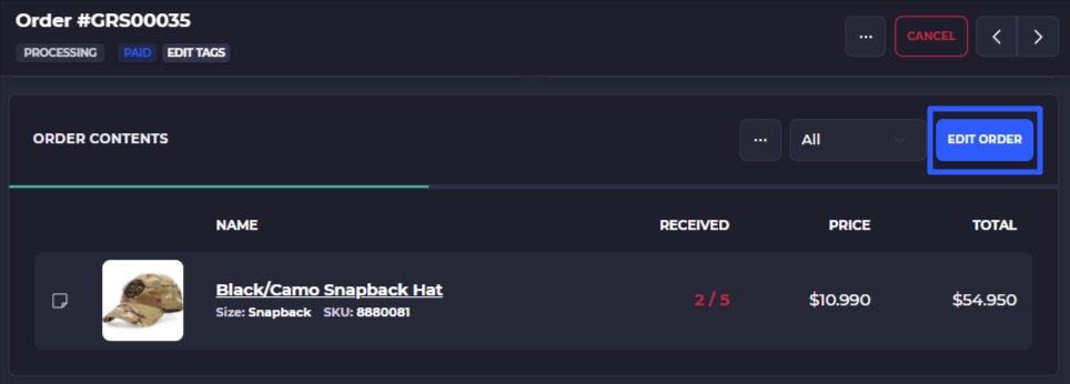 edit purchase orders in SKUSavvy