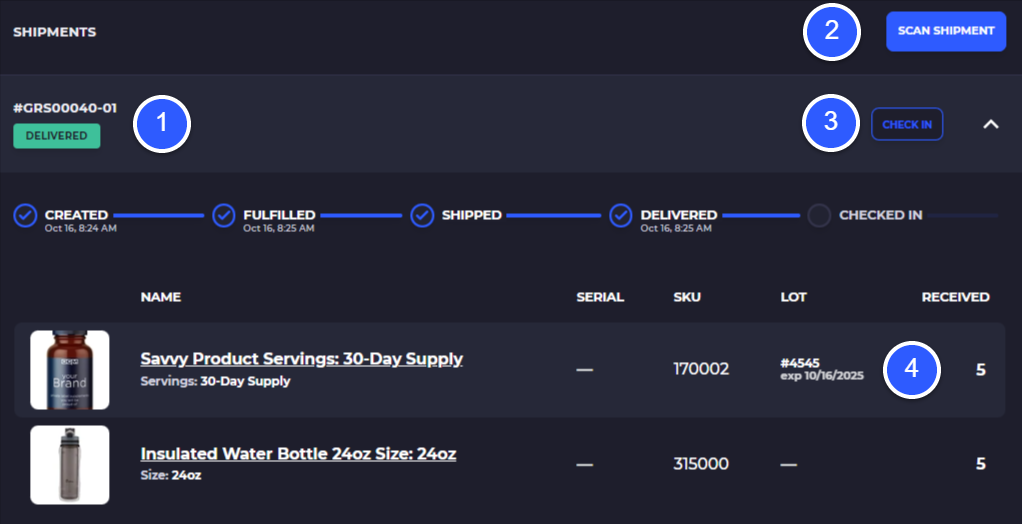 add lot code to shopify purchase order