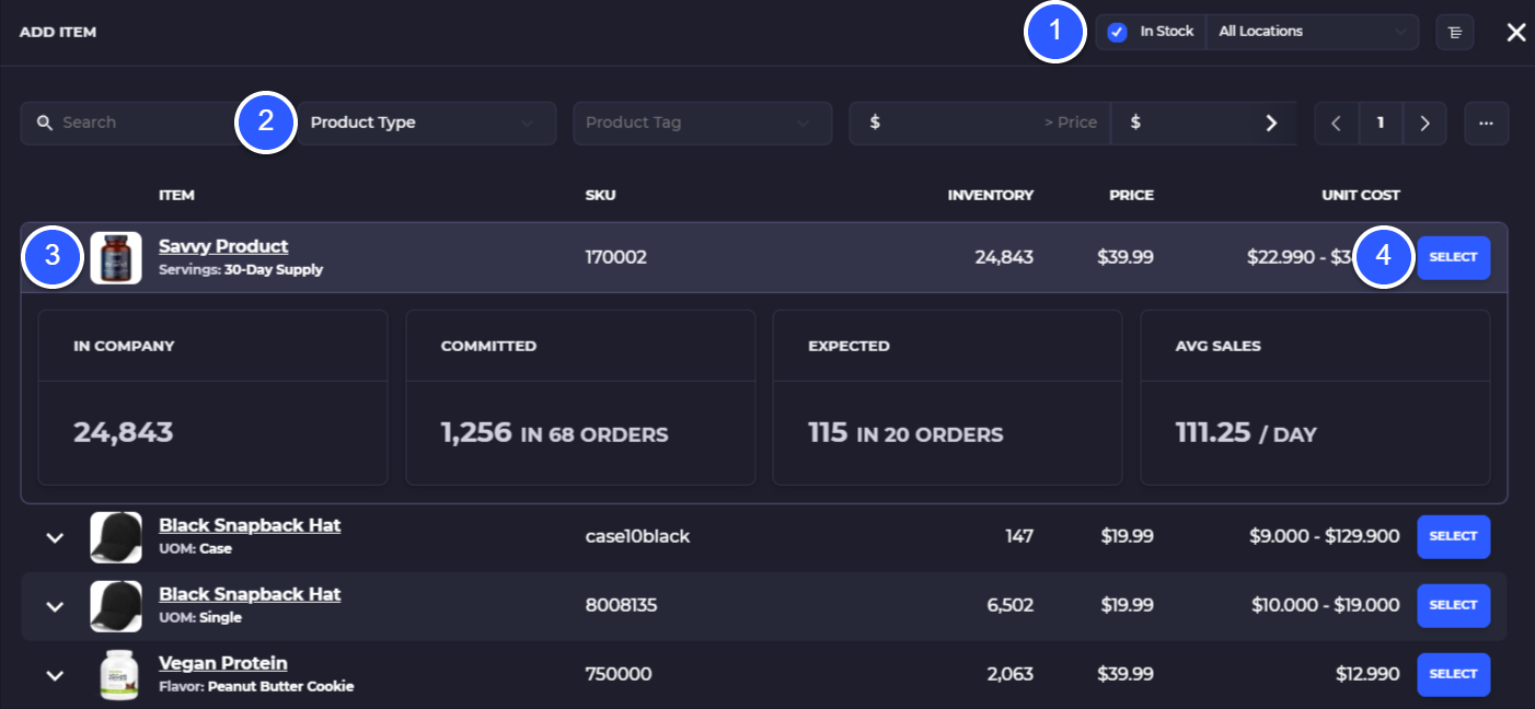 add items to order edits in SKUSavvy