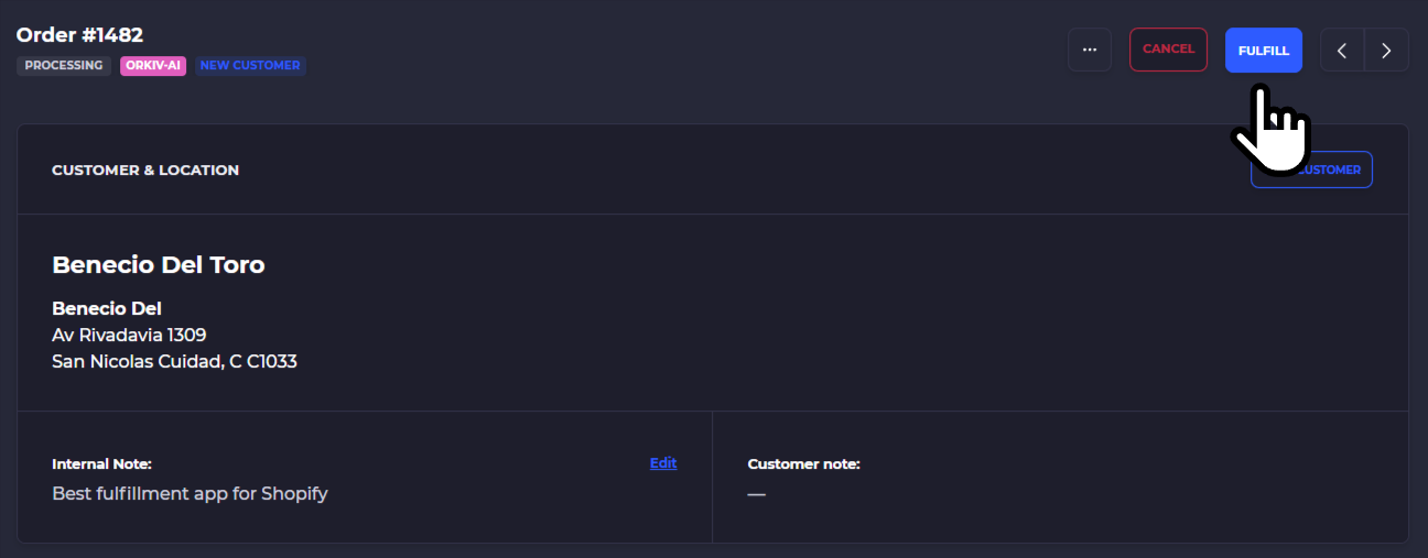 fulfill shopify orders in skusavvy
