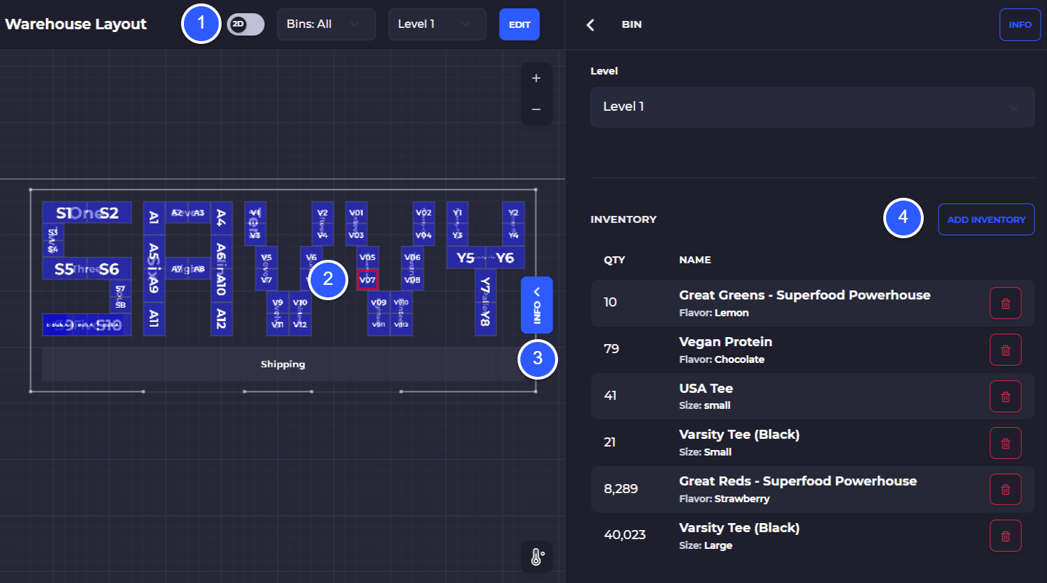 Allocate inventory visually