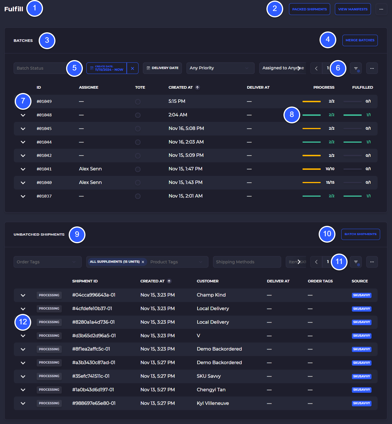 unbatched shipments Shopify inventory system