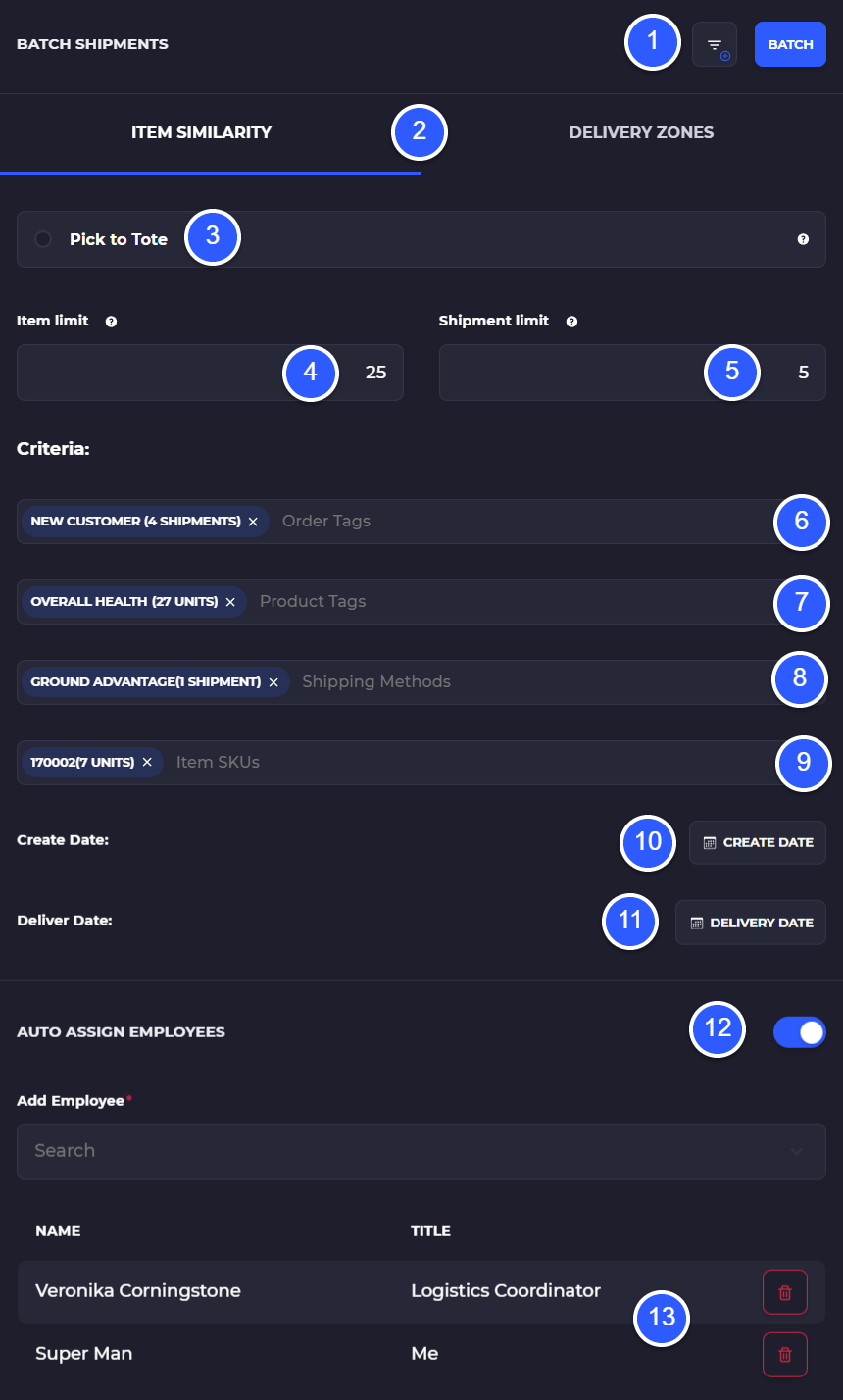 create a batch of orders to pick skusavvy shopify integration