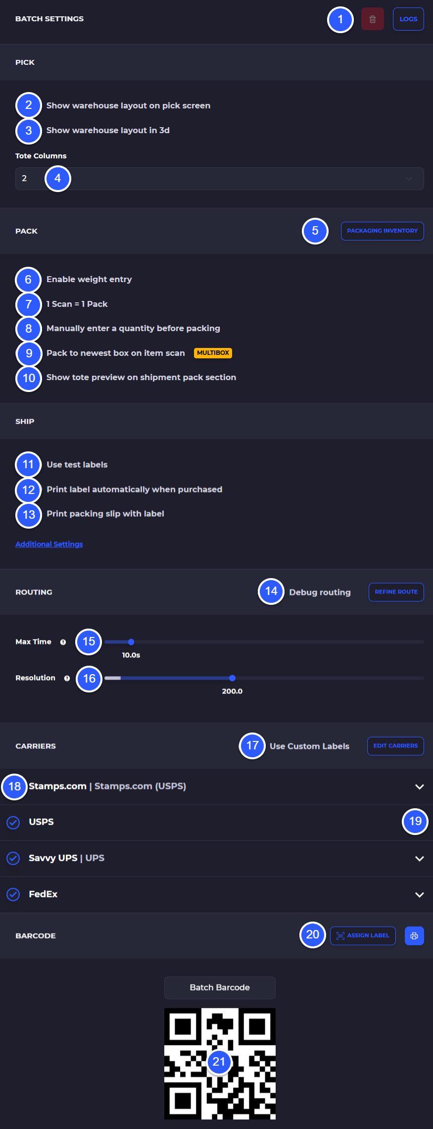 batch fulfillment settings on skusavvy