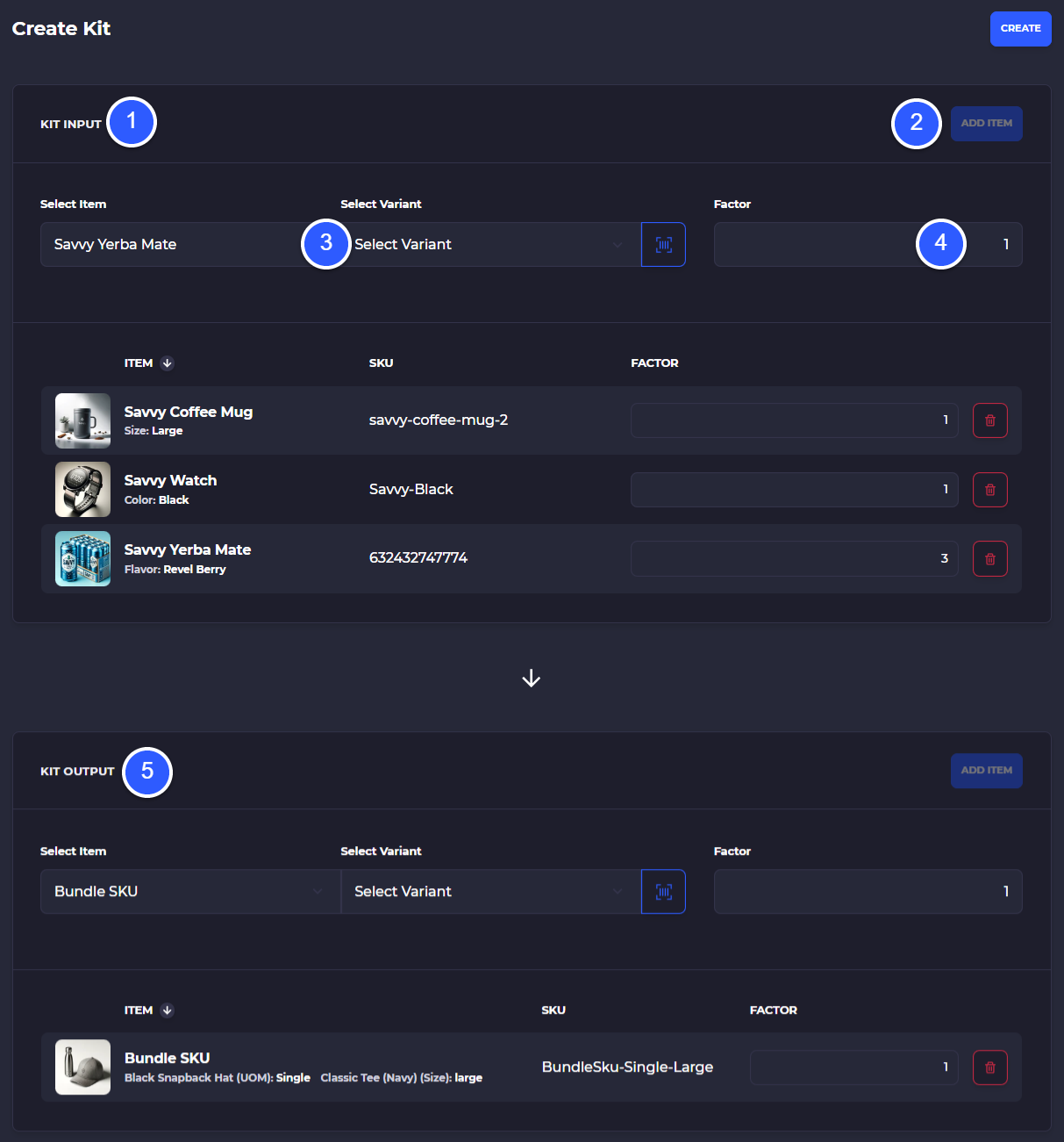 create bundles for assembling on skusavvy