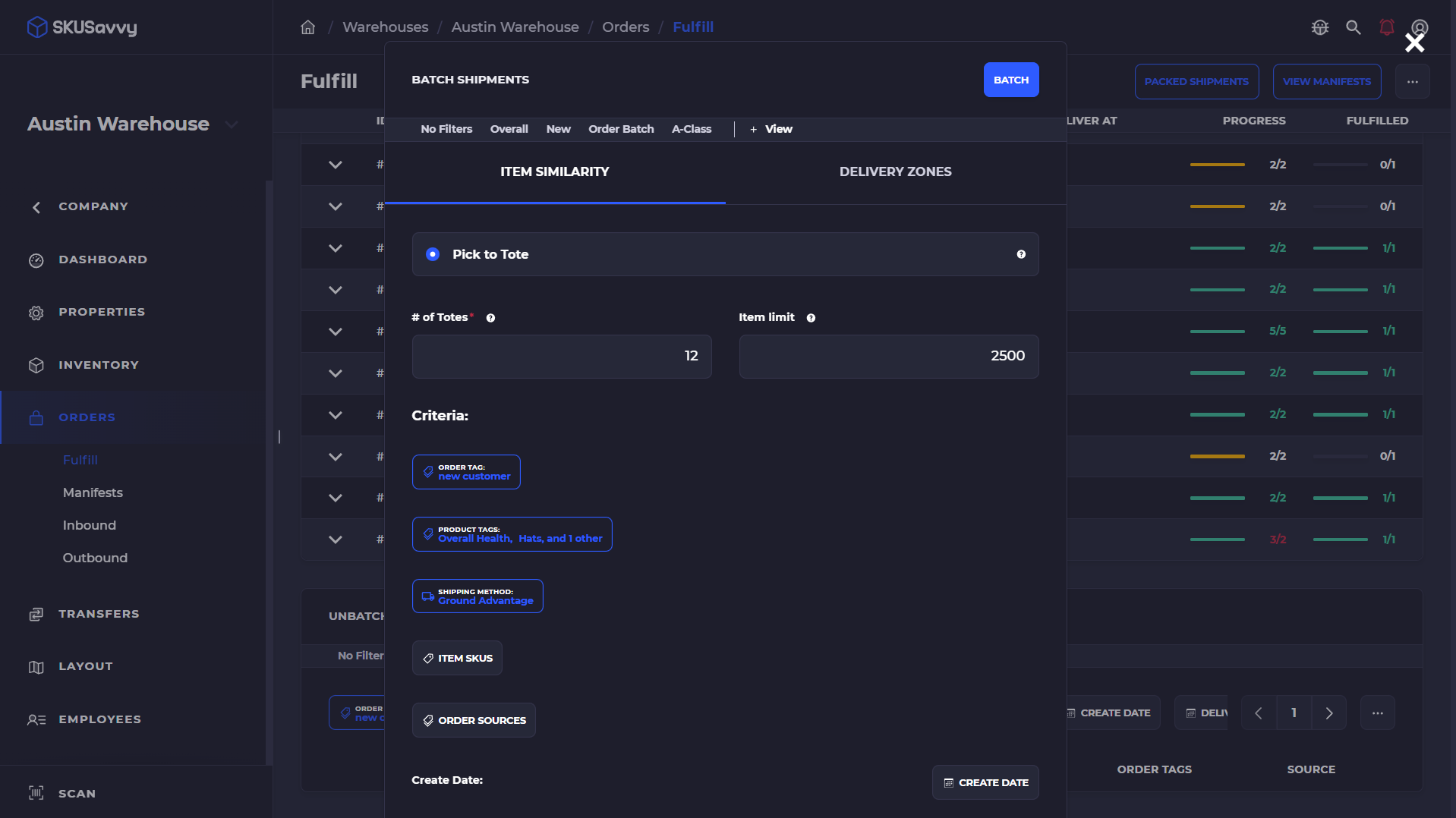 batch picking built for Shopify