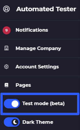 turn on test mode in skusavvy