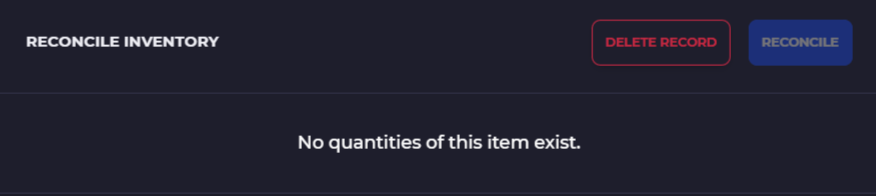 no inventory to reconcile POS orders