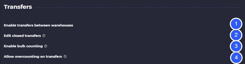 transfer and cross docking settings in skusavvy