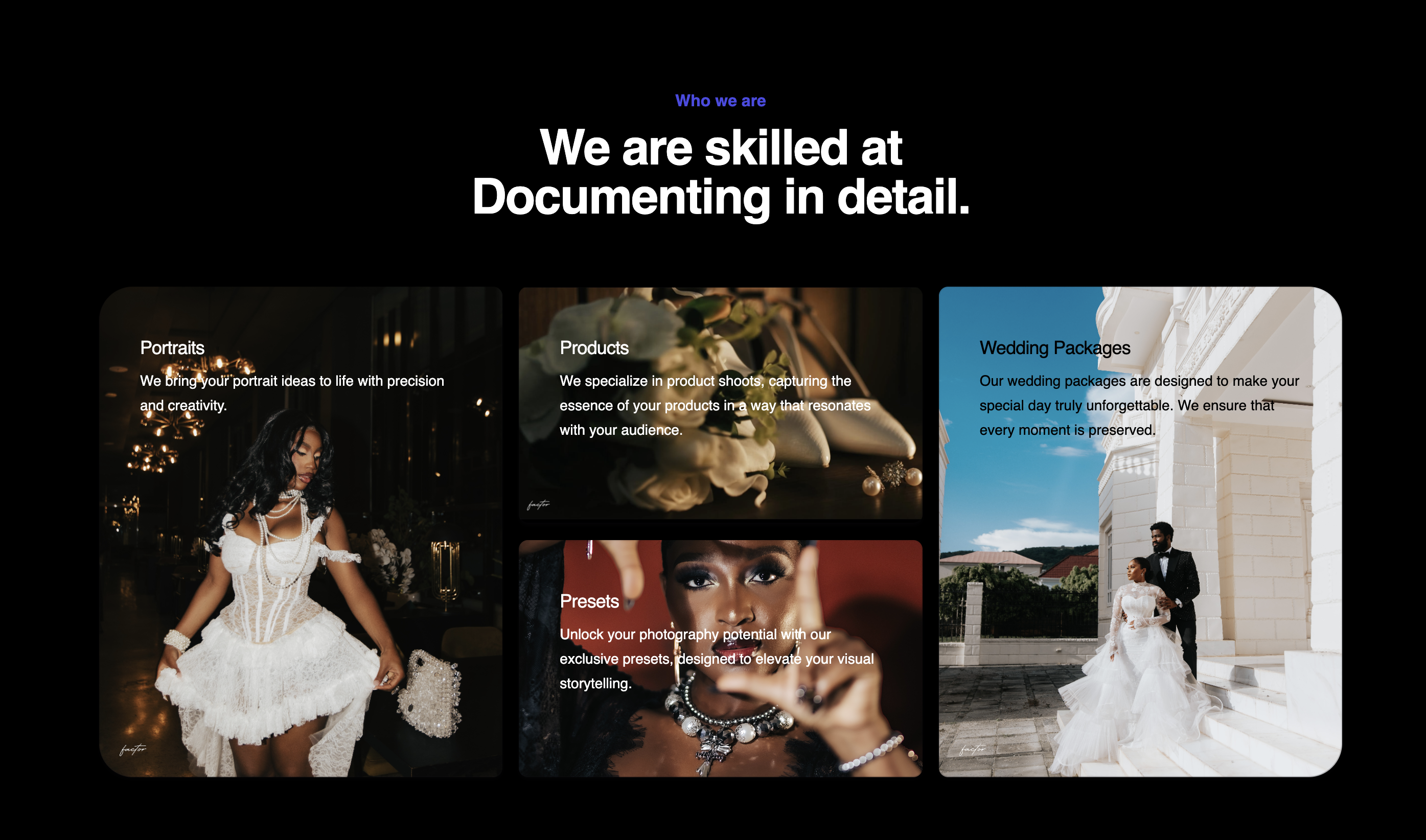 Factor IV mobile website view