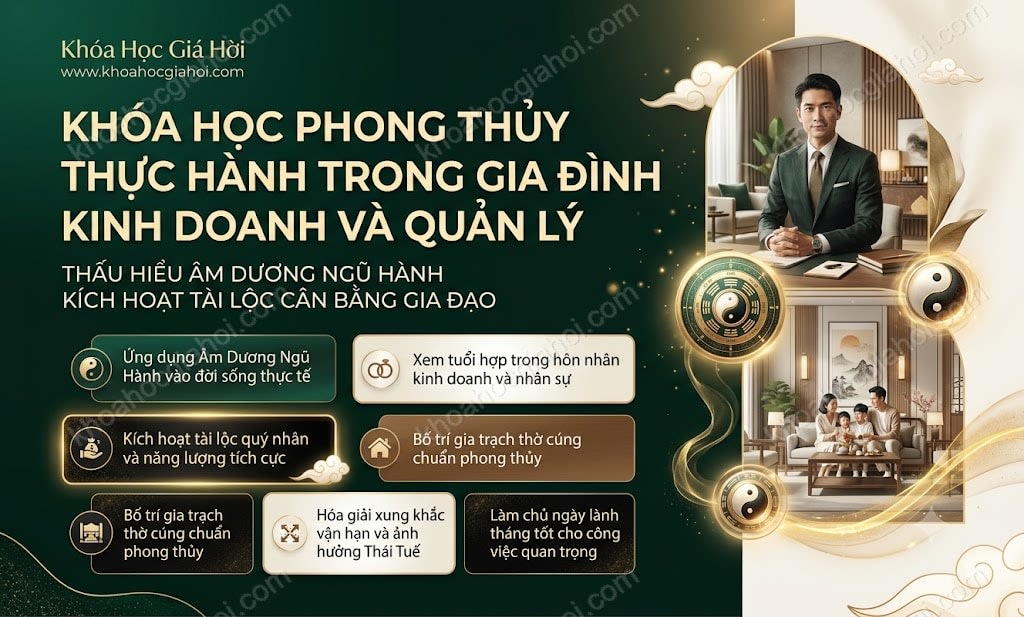 Khóa Học Phong Thủy Thực Hành Trong Gia Đình, Kinh Doanh Và Quản Lý