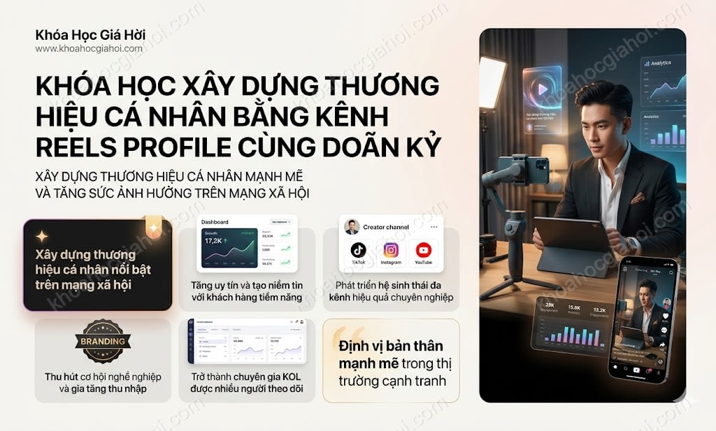 Khóa Học Xây Dựng Thương Hiệu Cá Nhân Bằng Kênh Reels Profile Cùng Doãn Kỷ