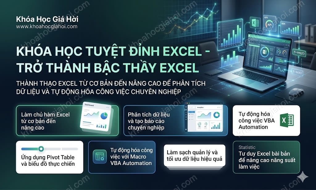Khóa Học Tuyệt Đỉnh Excel - Trở Thành Bậc Thầy Excel