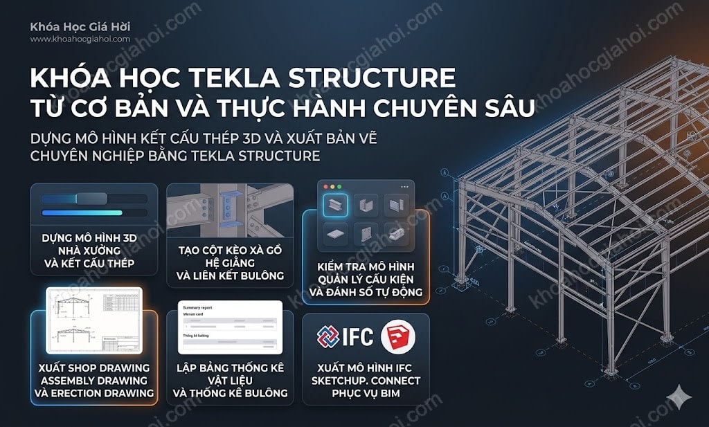 Khoá Học Tekla Structure Từ Cơ Bản Và Thực Hành Chuyên Sâu