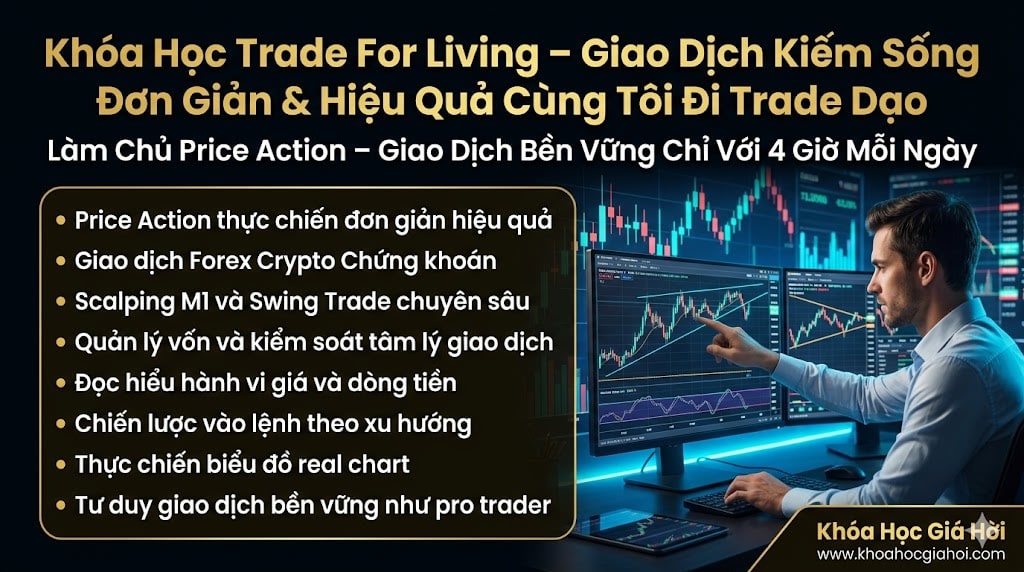 Khóa Học Trade For Living – Giao Dịch Kiếm Sống Đơn Giản & Hiệu Quả Cùng Tôi Đi Trade Dạo