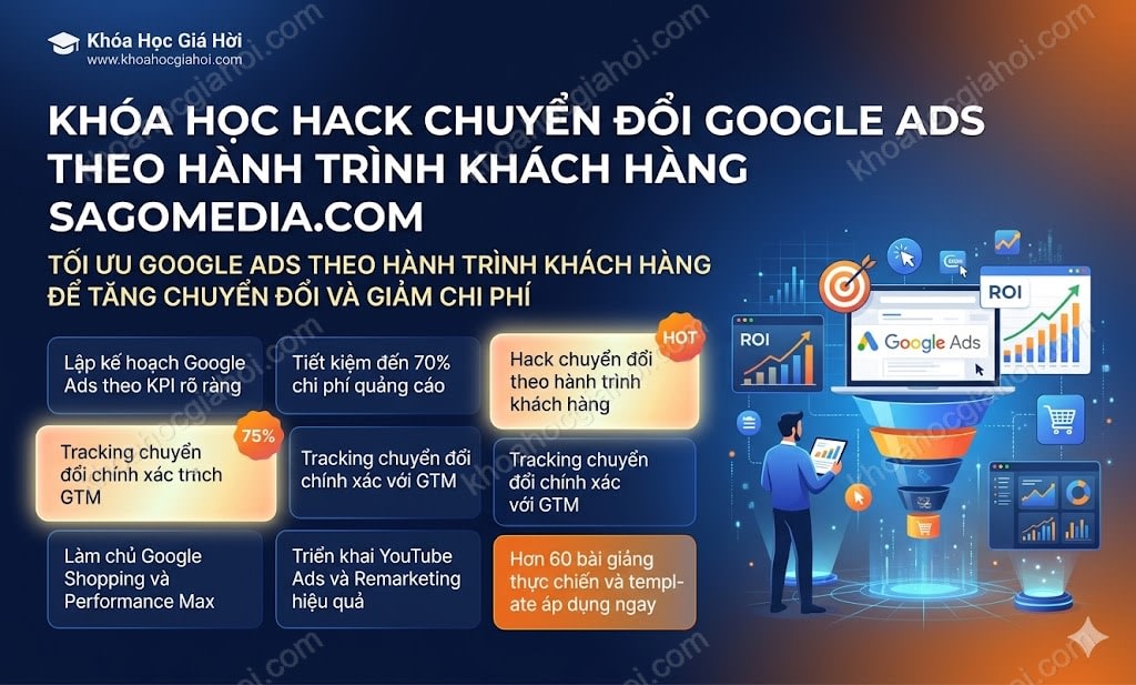 Khóa Học Hack Chuyển Đổi Google Ads Theo Hành Trình Khách Hàng Sagomedia.com