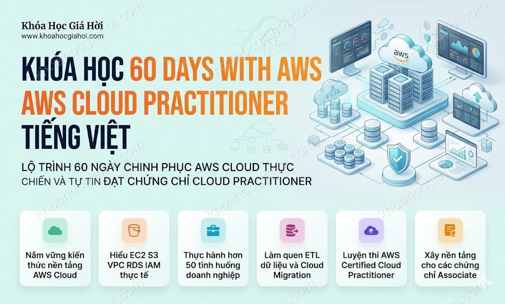 Khóa Học 60 Days With AWS - Cloud Practitioner (Tiếng Việt)