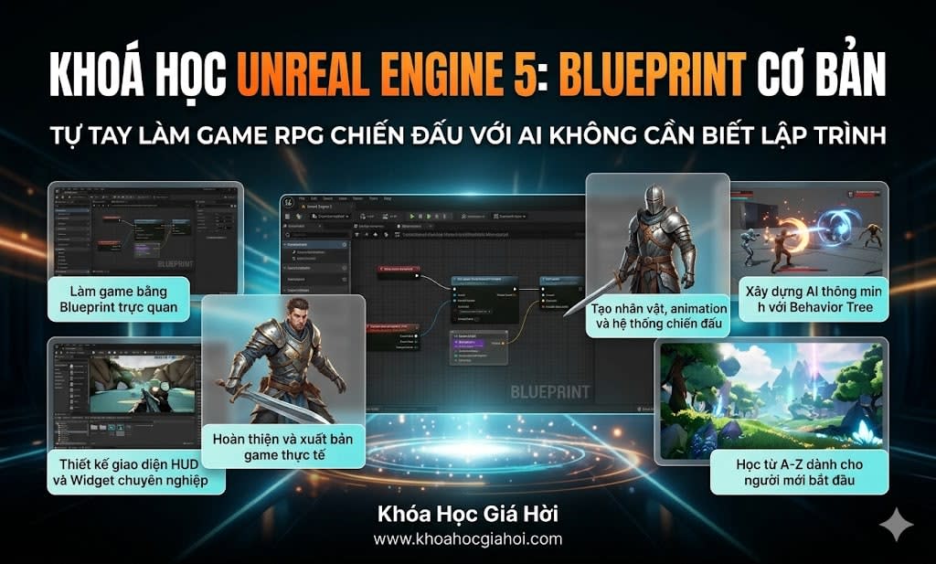 Khoá Học Unreal Engine 5: Blueprint Cơ Bản Khoá Học Unreal Engine 5: Blueprint Cơ Bản