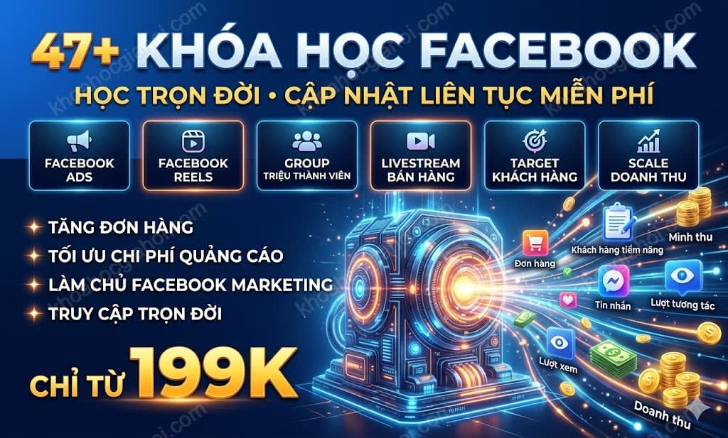 Trọn Bộ 47+ Khóa Học Facebook – Học Trọn Đời, Cập Nhật Liên Tục Miễn Phí