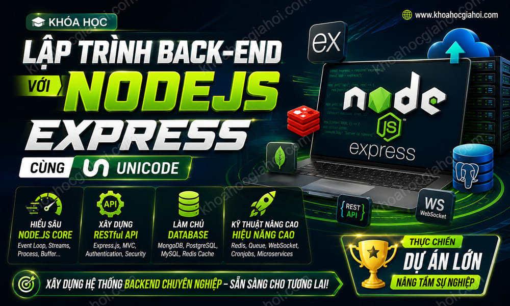 Khóa Học Lập Trình Back-End Với NodeJS Express Cùng Unicode