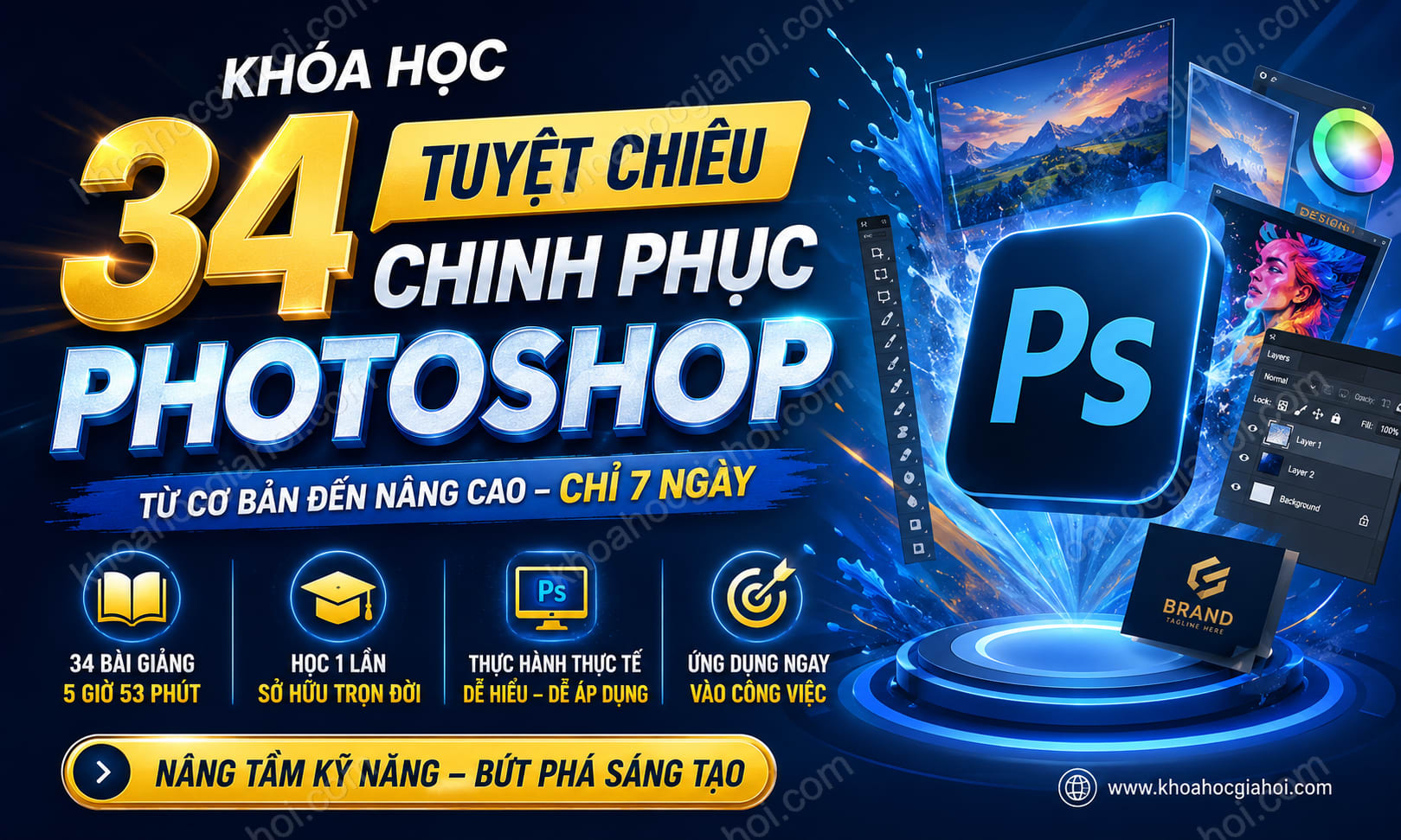 Khóa Học 34 Tuyệt Chiêu Chinh Phục Photoshop