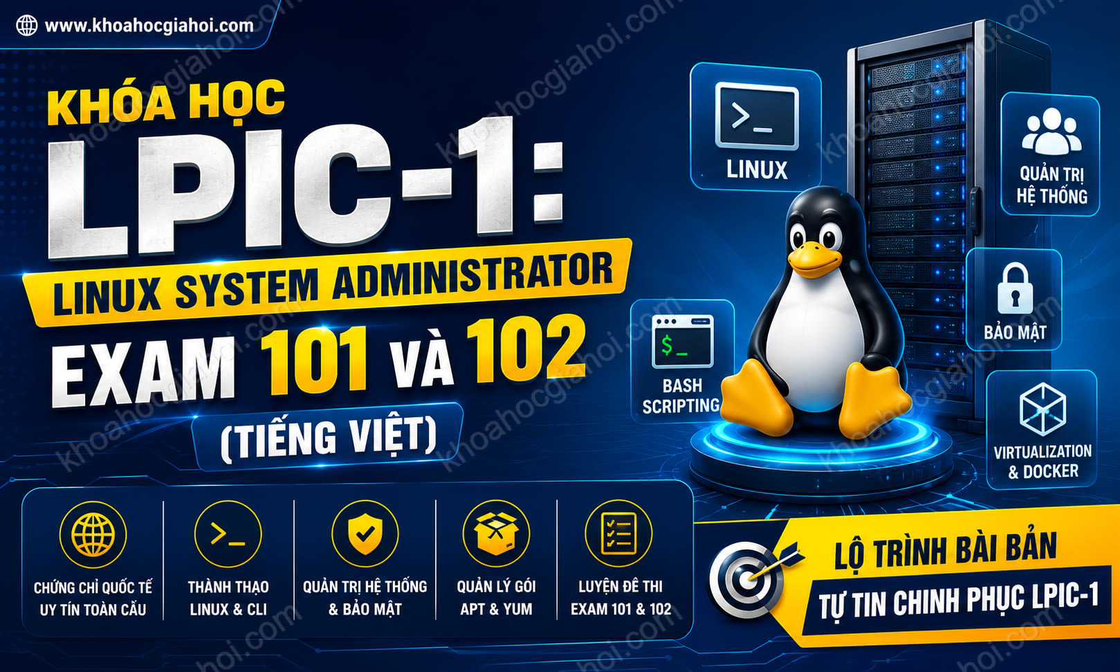 Khóa Học LPIC-1: Linux System Administrator Exam 101&102 (Tiếng Việt)