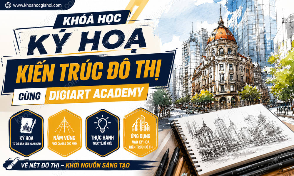Khóa Học Ký Hoạ Kiến Trúc Đô Thị Cùng Digiart Academy