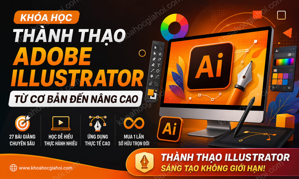 Khóa Học Thành Thạo Adobe Illustrator Từ Cơ Bản Đến Nâng Cao