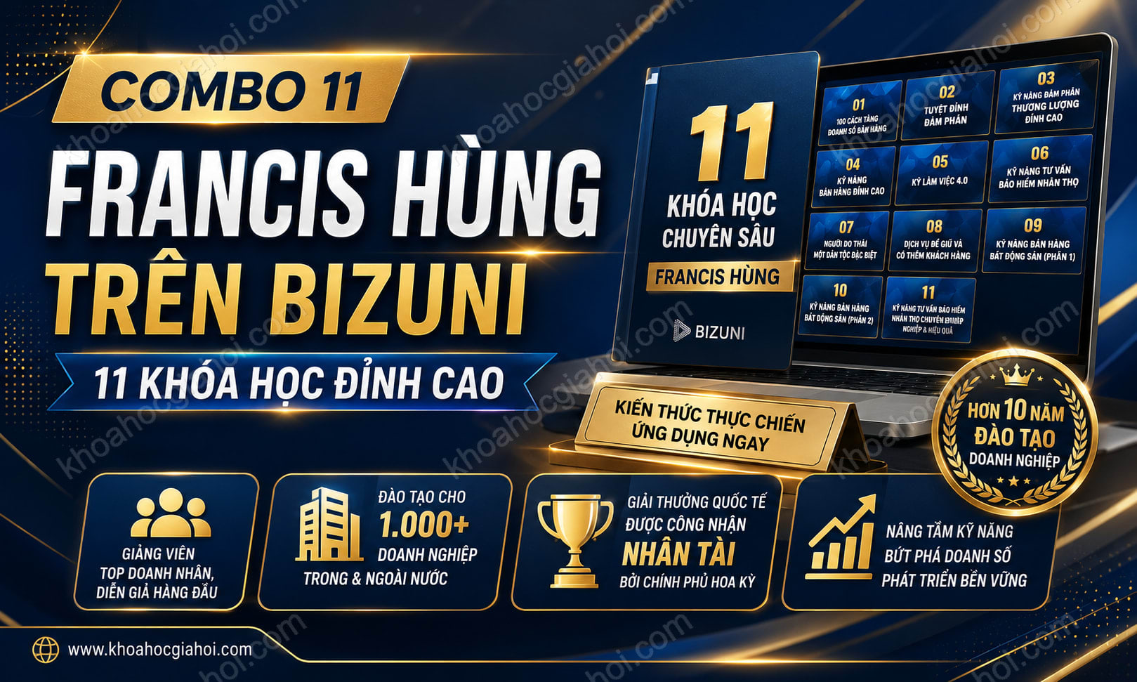 Combo 11 Khóa Học Francis Hùng Trên Bizuni