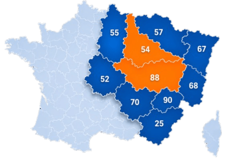 Carte des zones d’intervention Lorraine Elec