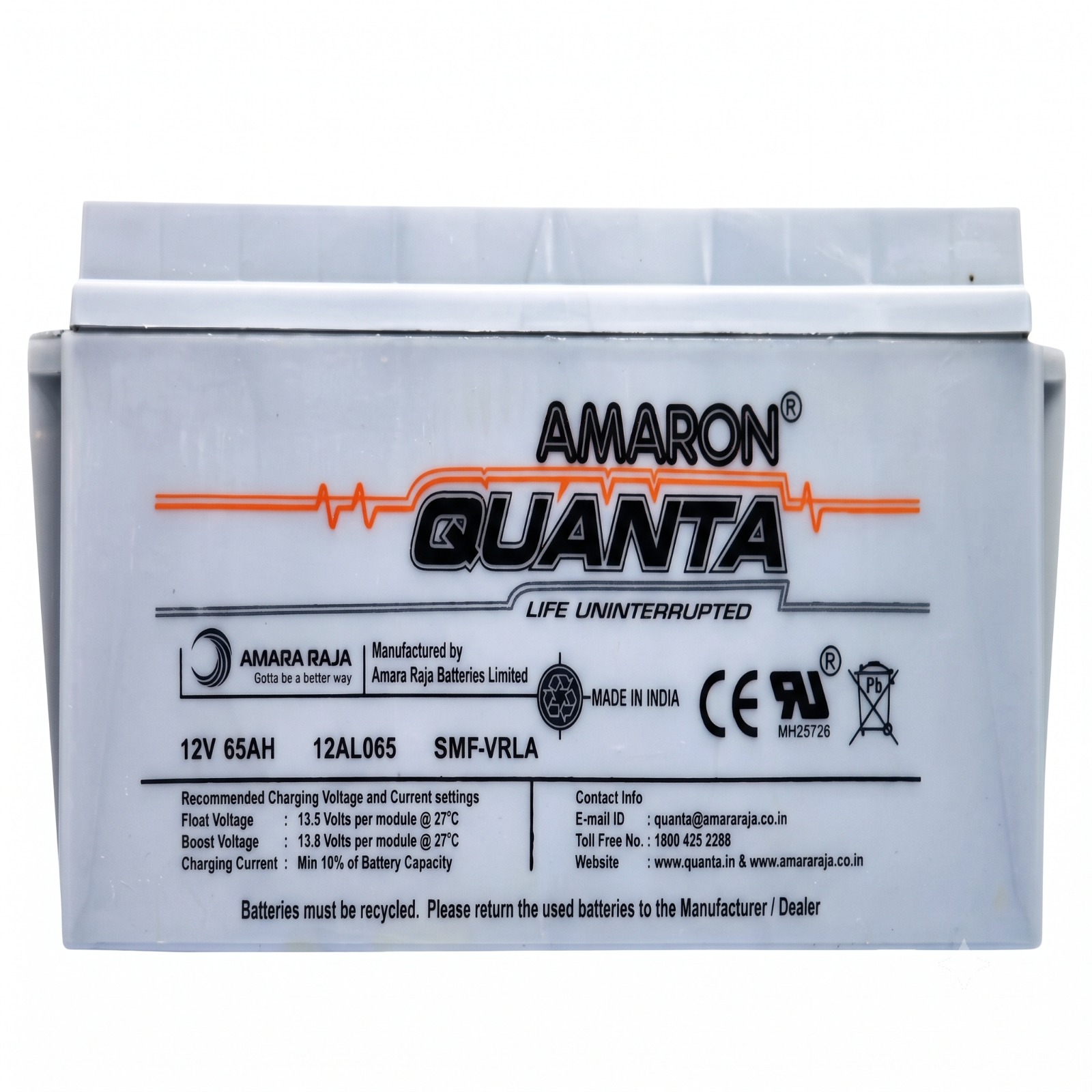 Amaron Quanta 12V 26Ah SMF Battery