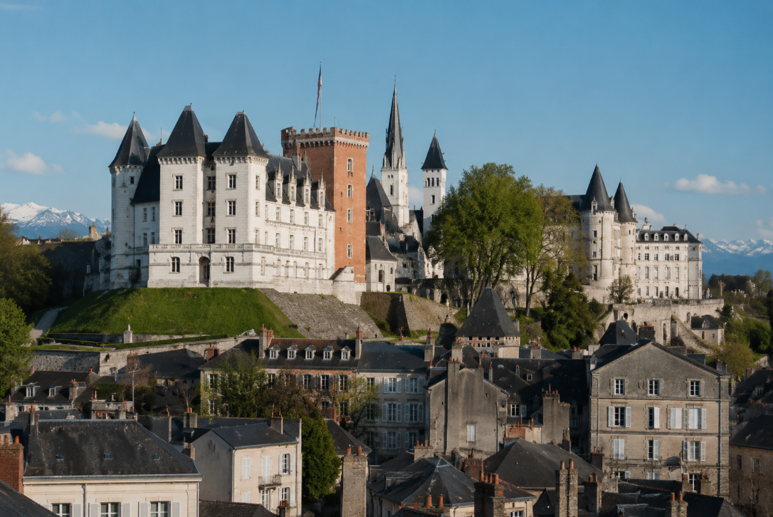 Vue panoramique sur les Pyrénées depuis Pau