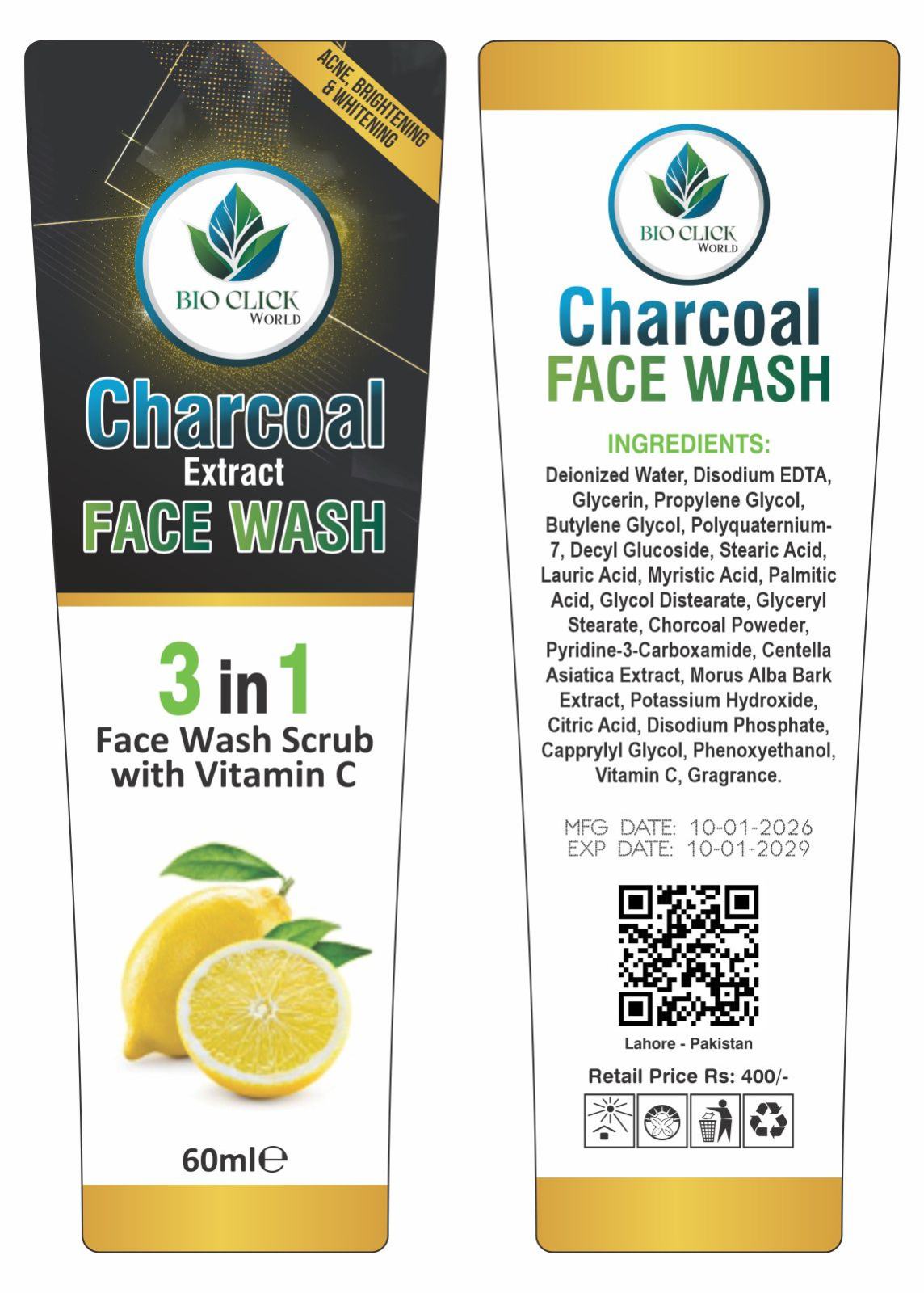 Bio Click World Face Wash (Charcoal)