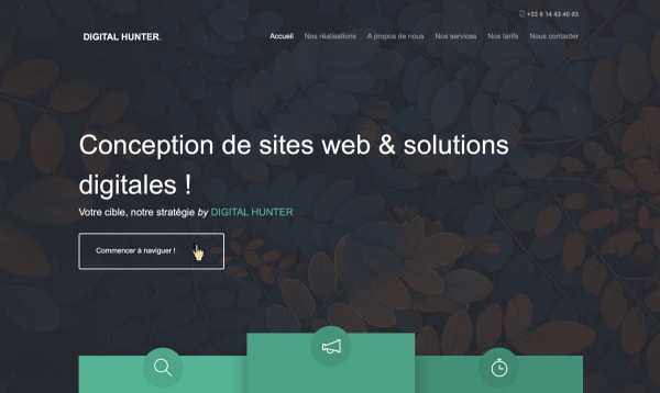 Site vitrine agence marketing - DIGITAL HUNTER