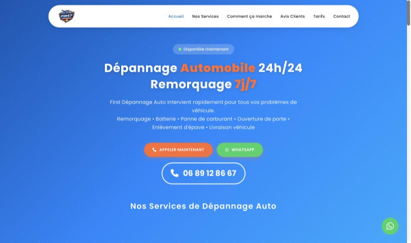 Site vitrine entreprise de dépannage - FIRST DÉPANNAGE
