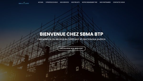 Site vitrine entreprise BTP - SBMA BTP