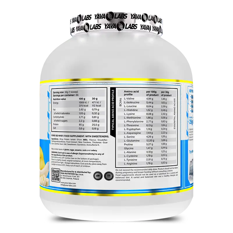 PURE WHEY ISO YAVA LABS - 2KG image 2