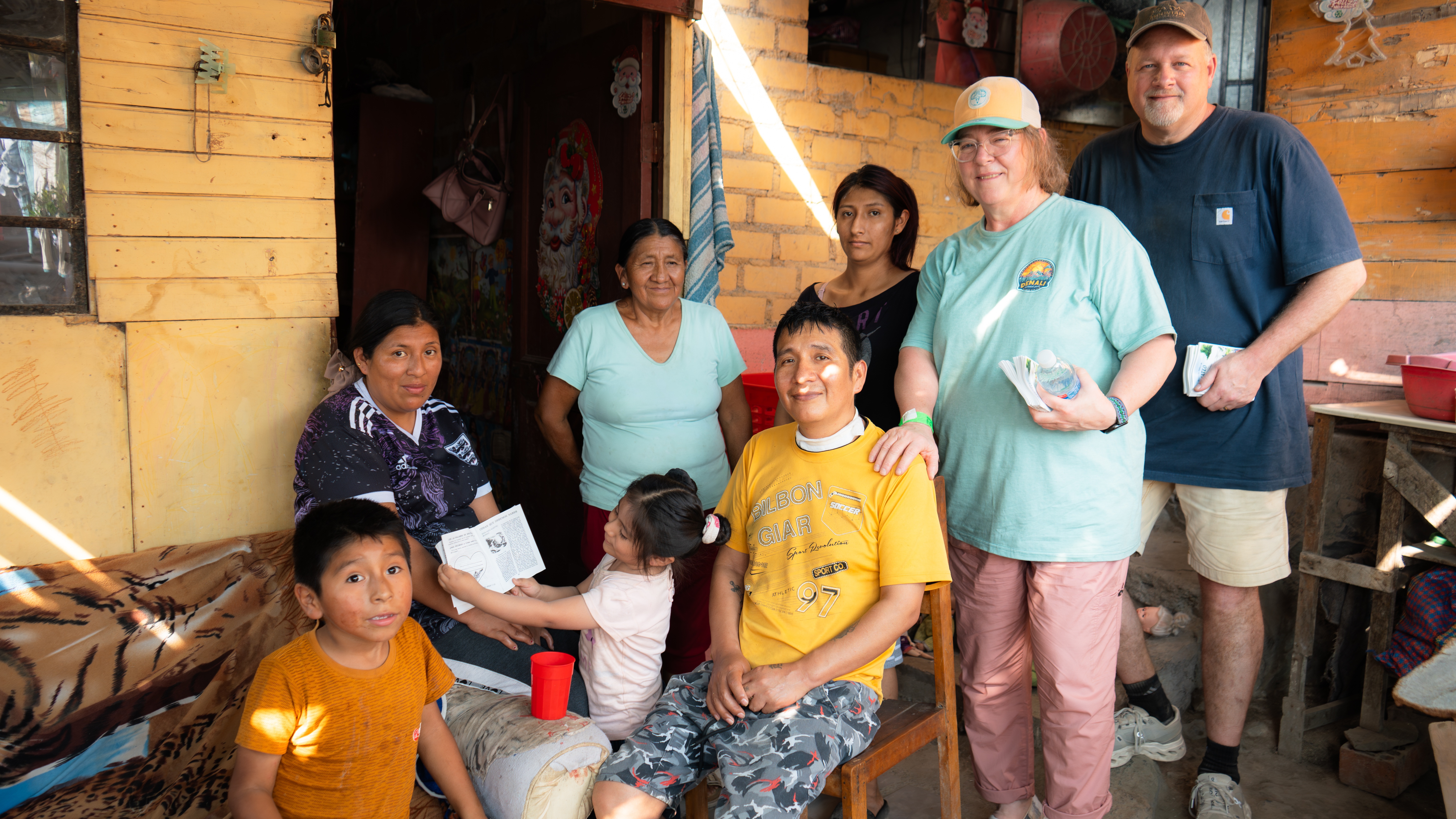 Volunteers with children