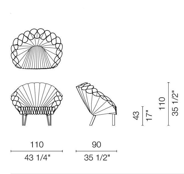 cappellini peacock armchair dimensions