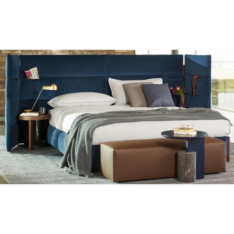 cassina bio-mbo bed fabric cemento black oak