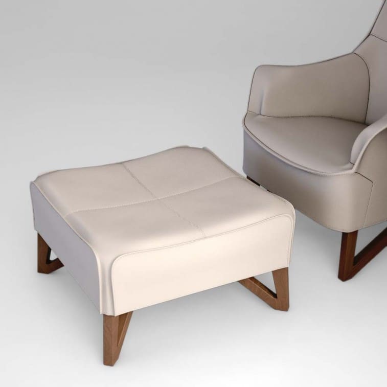 Mobius 62950 Saddle Leather Pouf-Ottoman-Giorgetti-Umberto Asnago